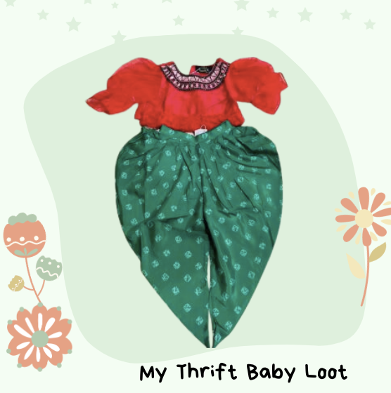 like new Little Luxe Red Top & Dhoti Style Pants for girls